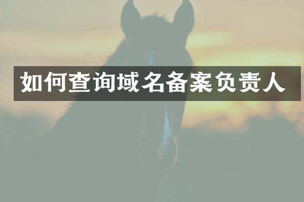 如何查询域名备案负责人