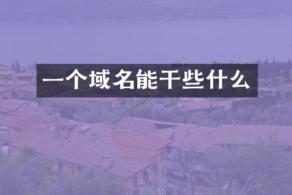 一个域名能干些什么