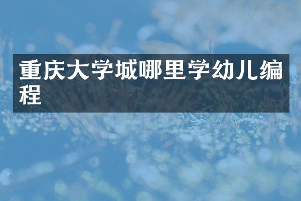 重庆大学城哪里学幼儿编程