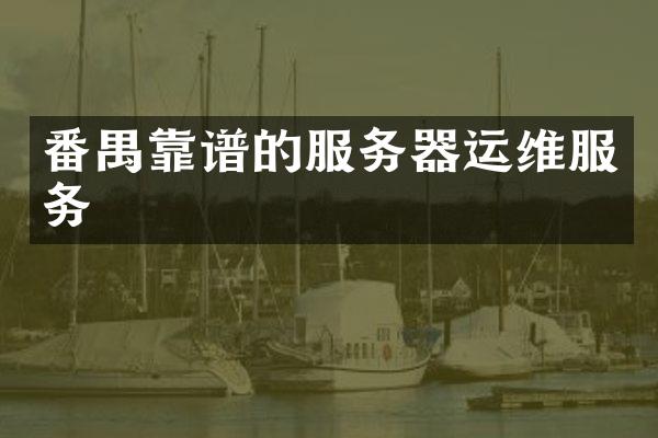 番禺靠谱的服务器运维服务