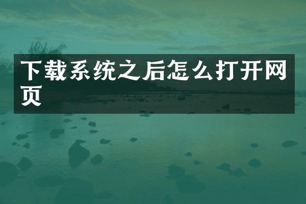 下载系统之后怎么打开网页
