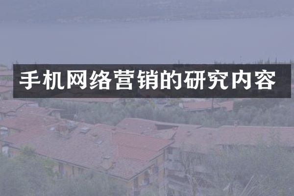 手机网络营销的研究内容