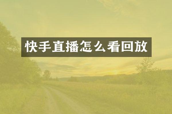快手直播怎么看回放