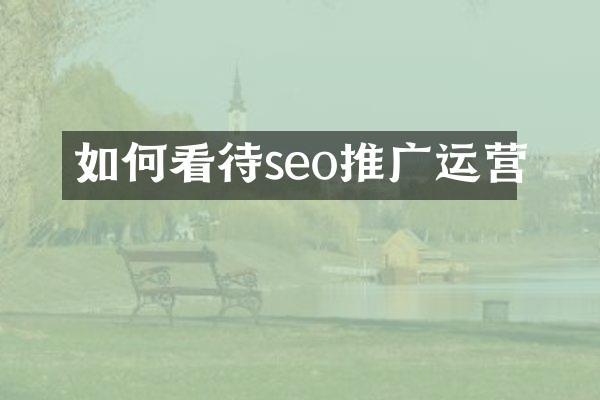 如何看待seo推广运营