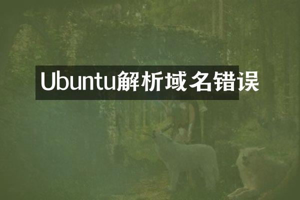 Ubuntu解析域名错误