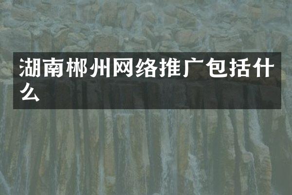 湖南郴州网络推广包括什么
