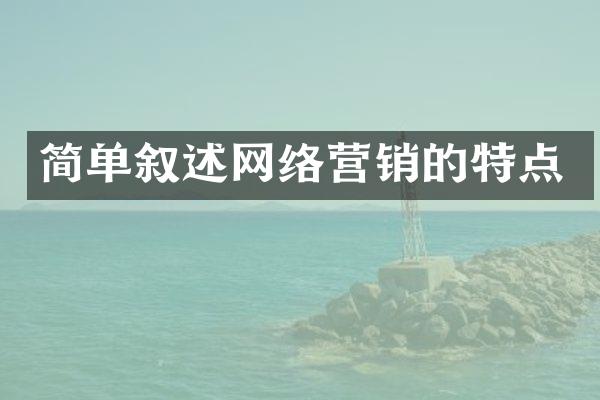 简单叙述网络营销的特点