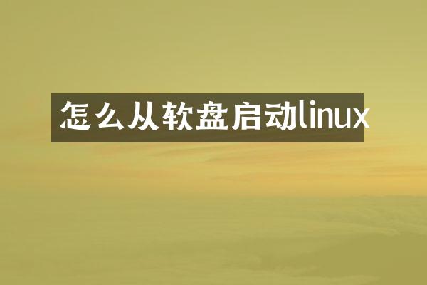 怎么从软盘启动linux