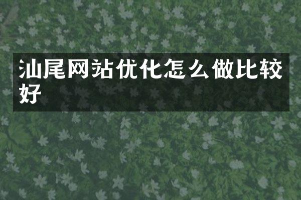 汕尾网站优化怎么做比较好