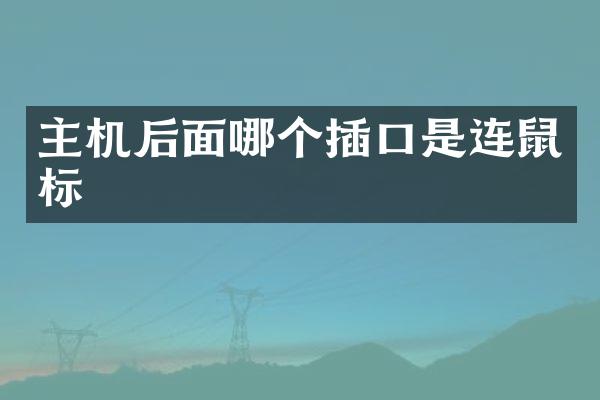 主机后面哪个插口是连鼠标