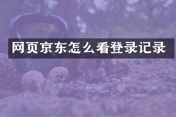 网页京东怎么看登录记录
