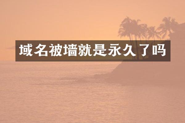 域名被墙就是永久了吗