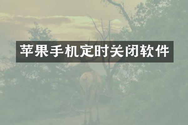 苹果手机定时关闭软件