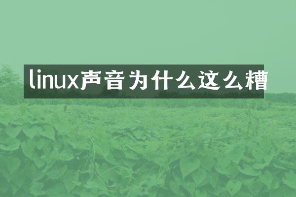 linux声音为什么这么糟