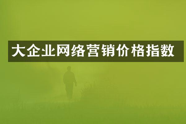 大企业网络营销价格指数