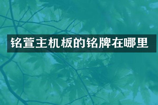 铭萱主机板的铭牌在哪里