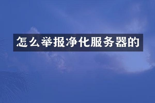 怎么举报净化服务器的