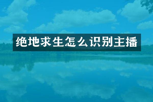 绝地求生怎么识别主播