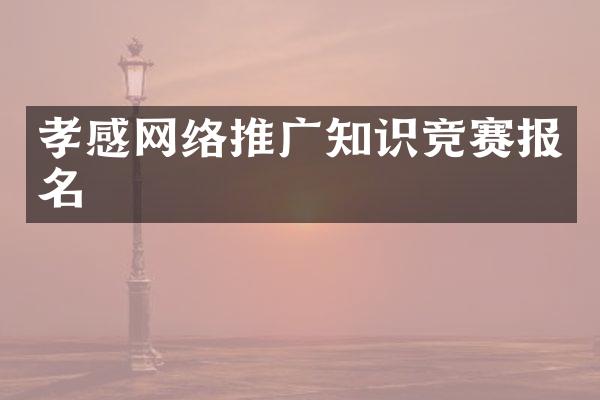 孝感网络推广知识竞赛报名