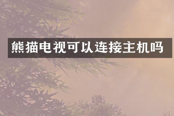 熊猫电视可以连接主机吗