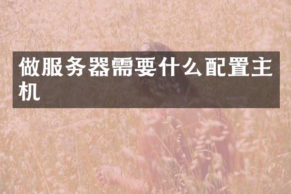 做服务器需要什么配置主机