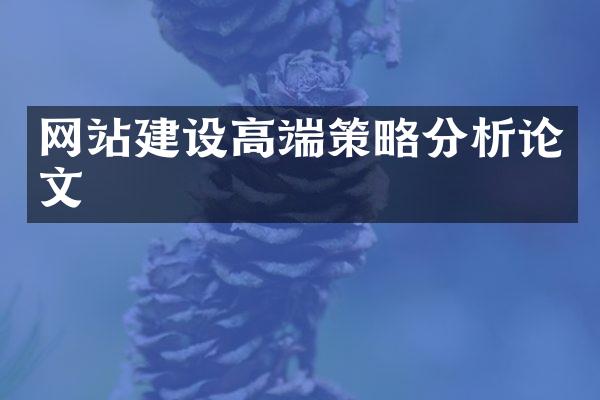 网站建设高端策略分析论文