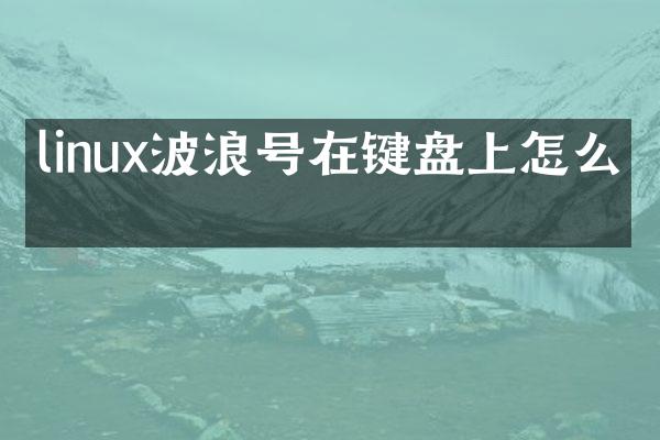linux波浪号在键盘上怎么打