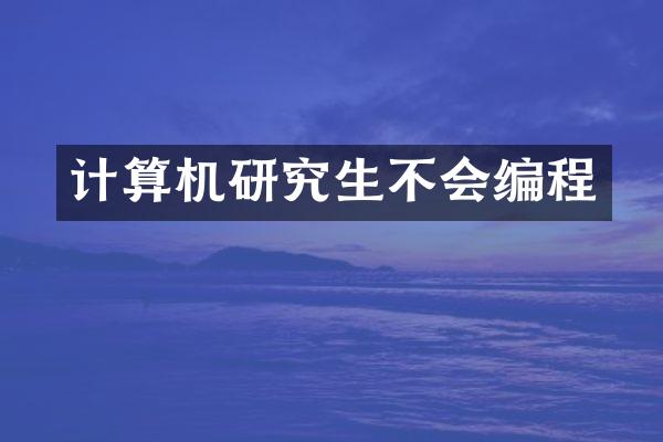 计算机研究生不会编程