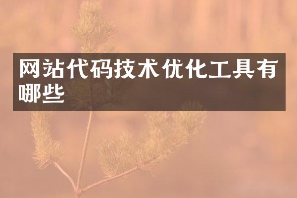 网站代码技术优化工具有哪些