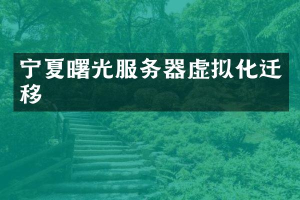 宁夏曙光服务器虚拟化迁移