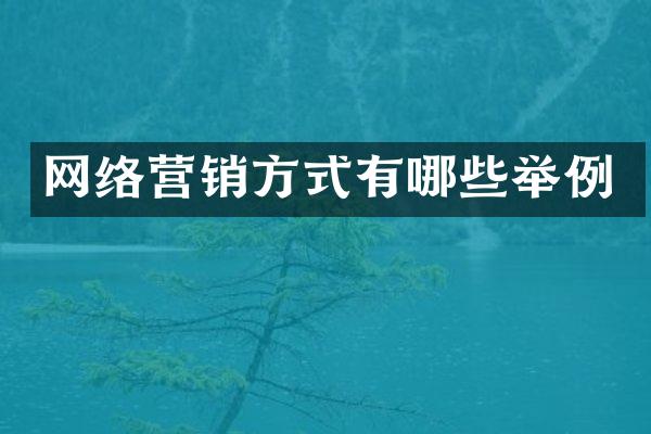 网络营销方式有哪些举例
