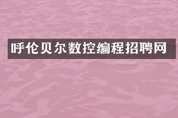 呼伦贝尔数控编程招聘网