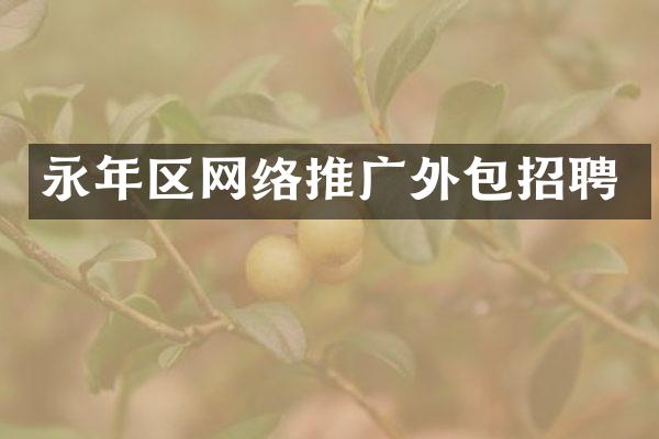 永年区网络推广外包招聘