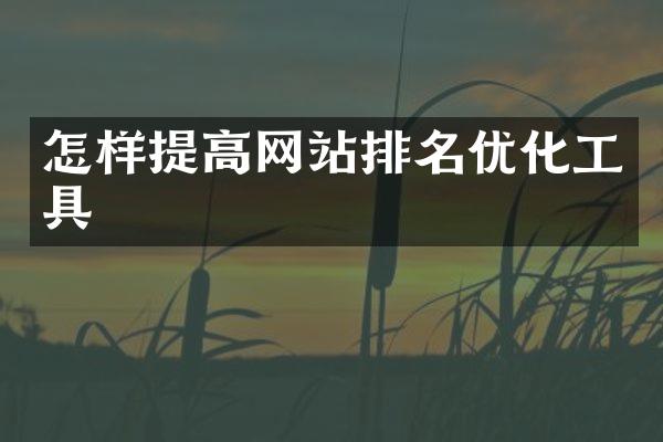 怎样提高网站排名优化工具