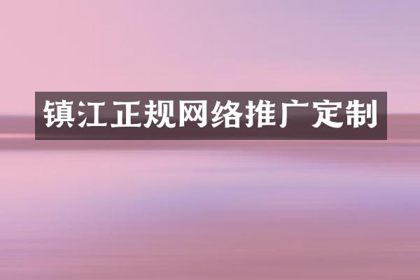 镇江正规网络推广定制
