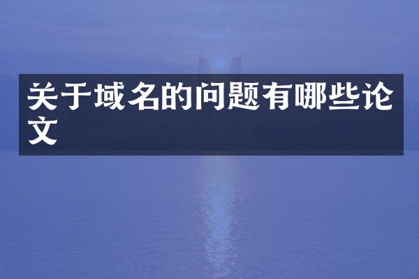 关于域名的问题有哪些论文