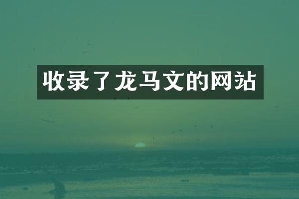 收录了龙马文的网站