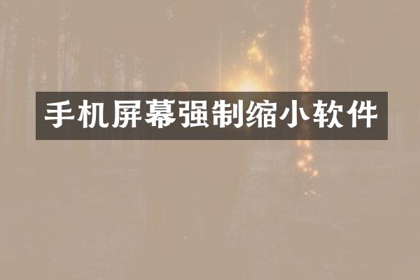 手机屏幕强制缩小软件