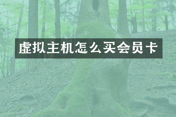 虚拟主机怎么买会员卡