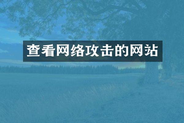 查看网络攻击的网站