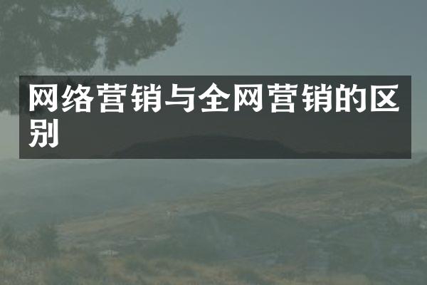网络营销与全网营销的区别