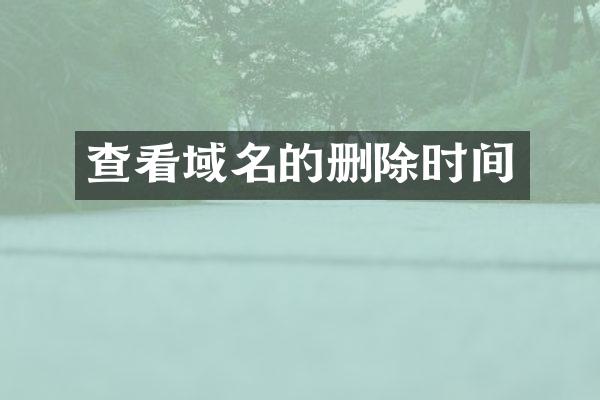 查看域名的删除时间