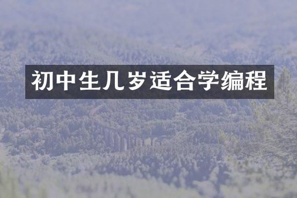 初中生几岁适合学编程