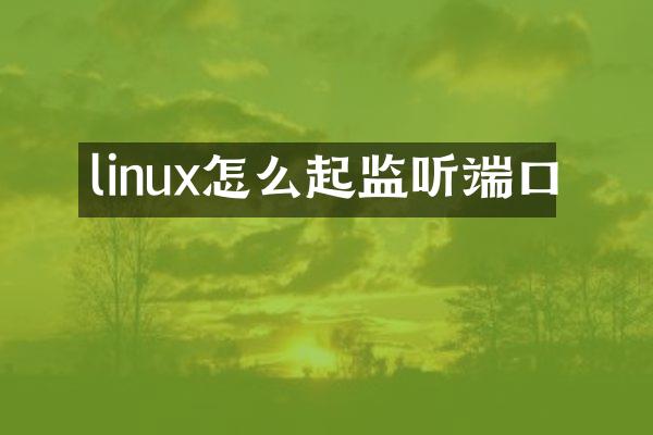 linux怎么起监听端口