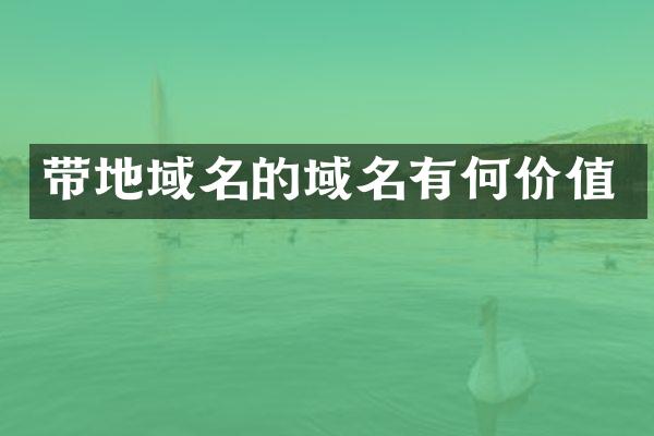 带地域名的域名有何价值