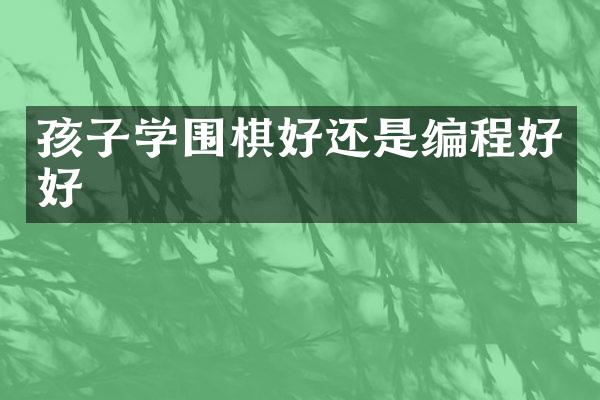 孩子学围棋好还是编程好好