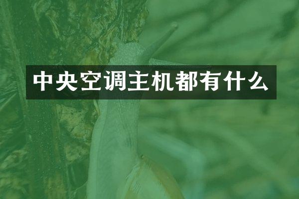 中央空调主机都有什么