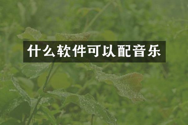 什么软件可以配音乐