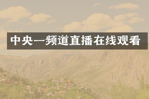 中央一频道直播在线观看