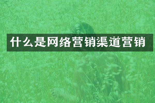 什么是网络营销渠道营销